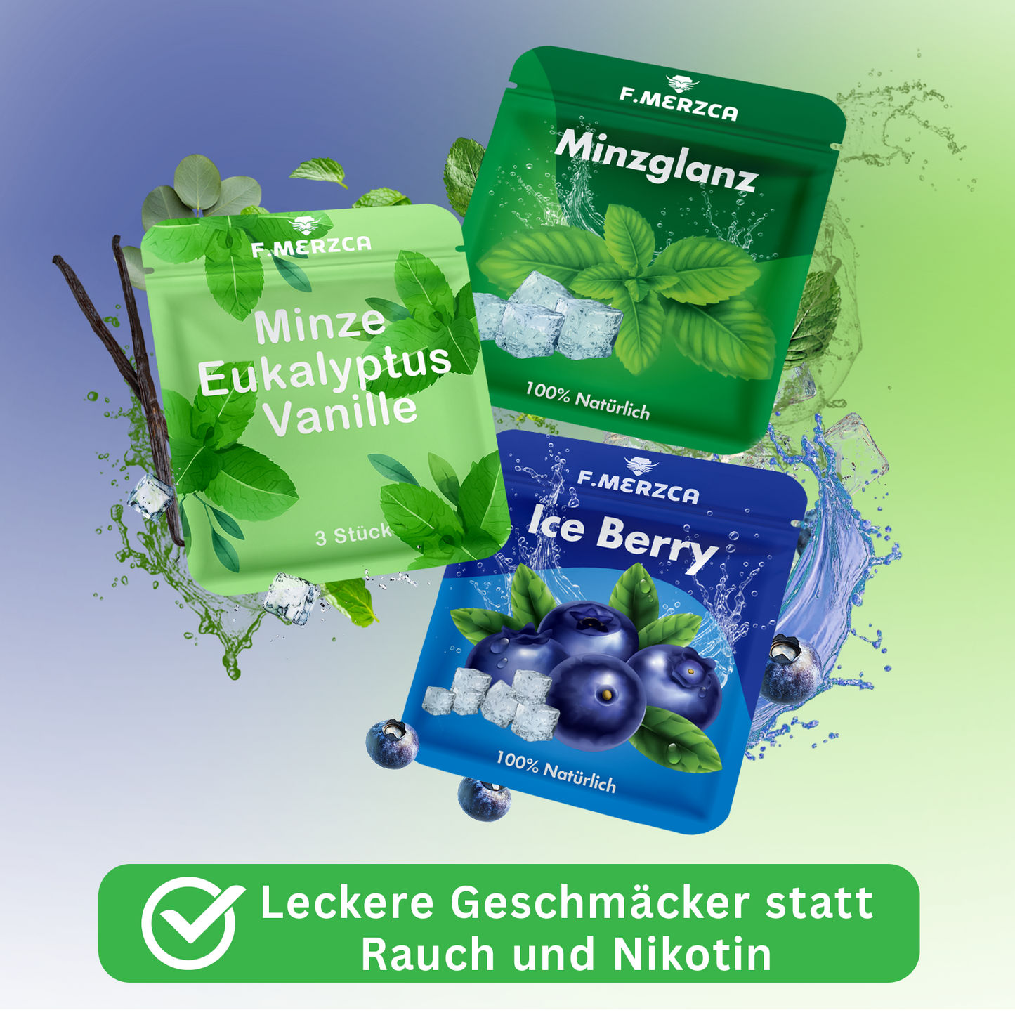 Geschmacksfilter Probetest Fresh-Set - 3 verschiedene leckere Geschmäcker zum testen