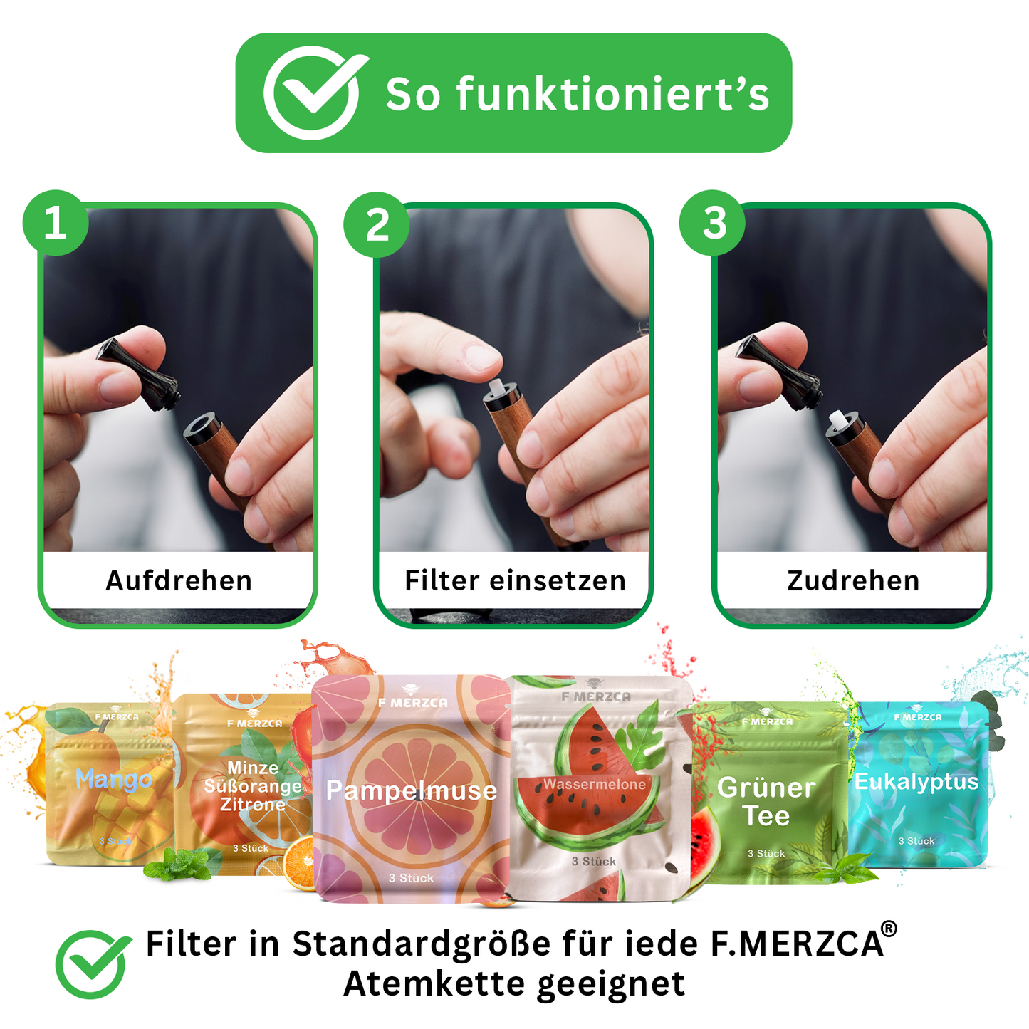Geschmacksfilter Probetest Sweet Set - 6 verschiedene leckere Geschmäcker zum testen