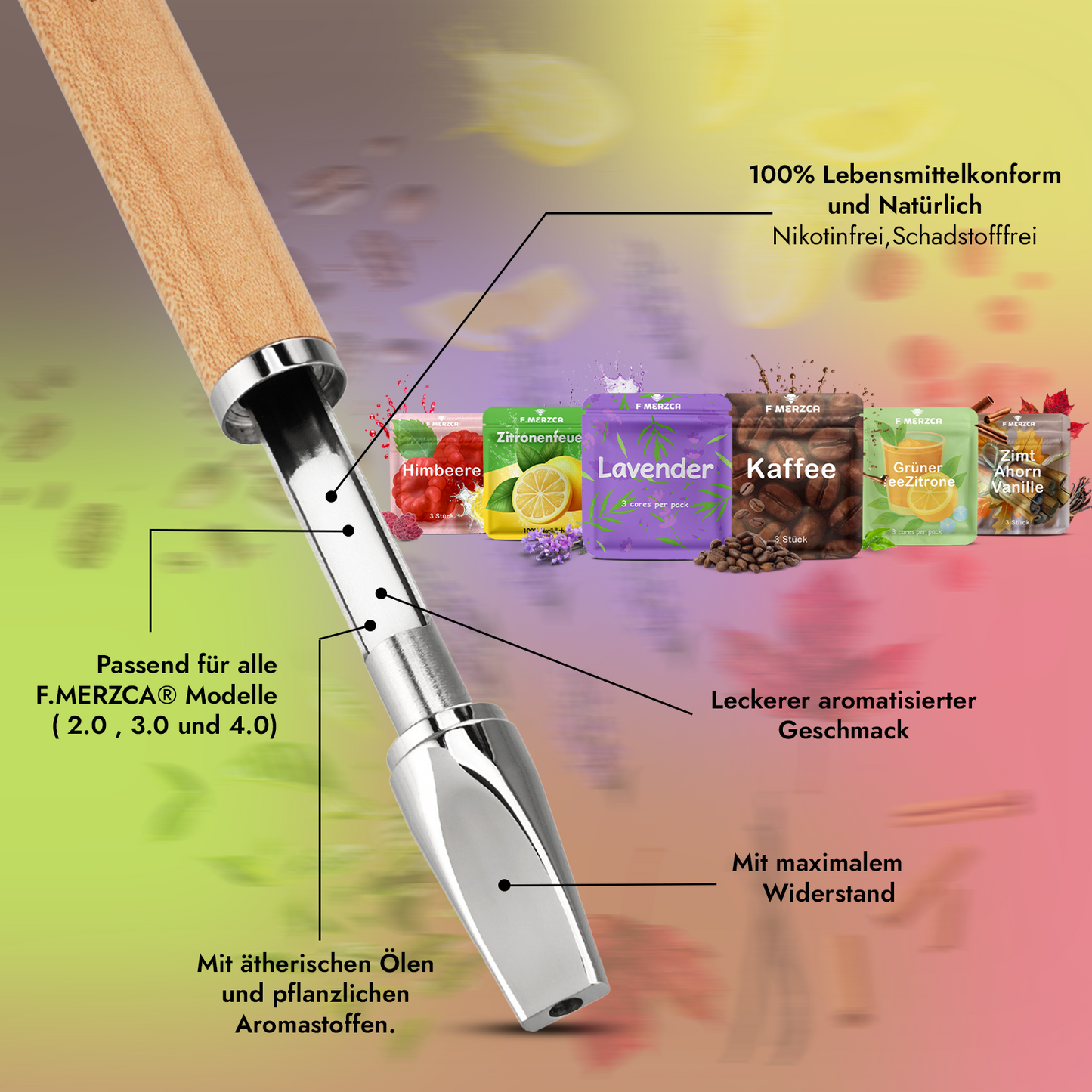 Geschmacksfilter Probetest Aroma-Set - 6 verschiedene leckere Geschmäcker zum testen