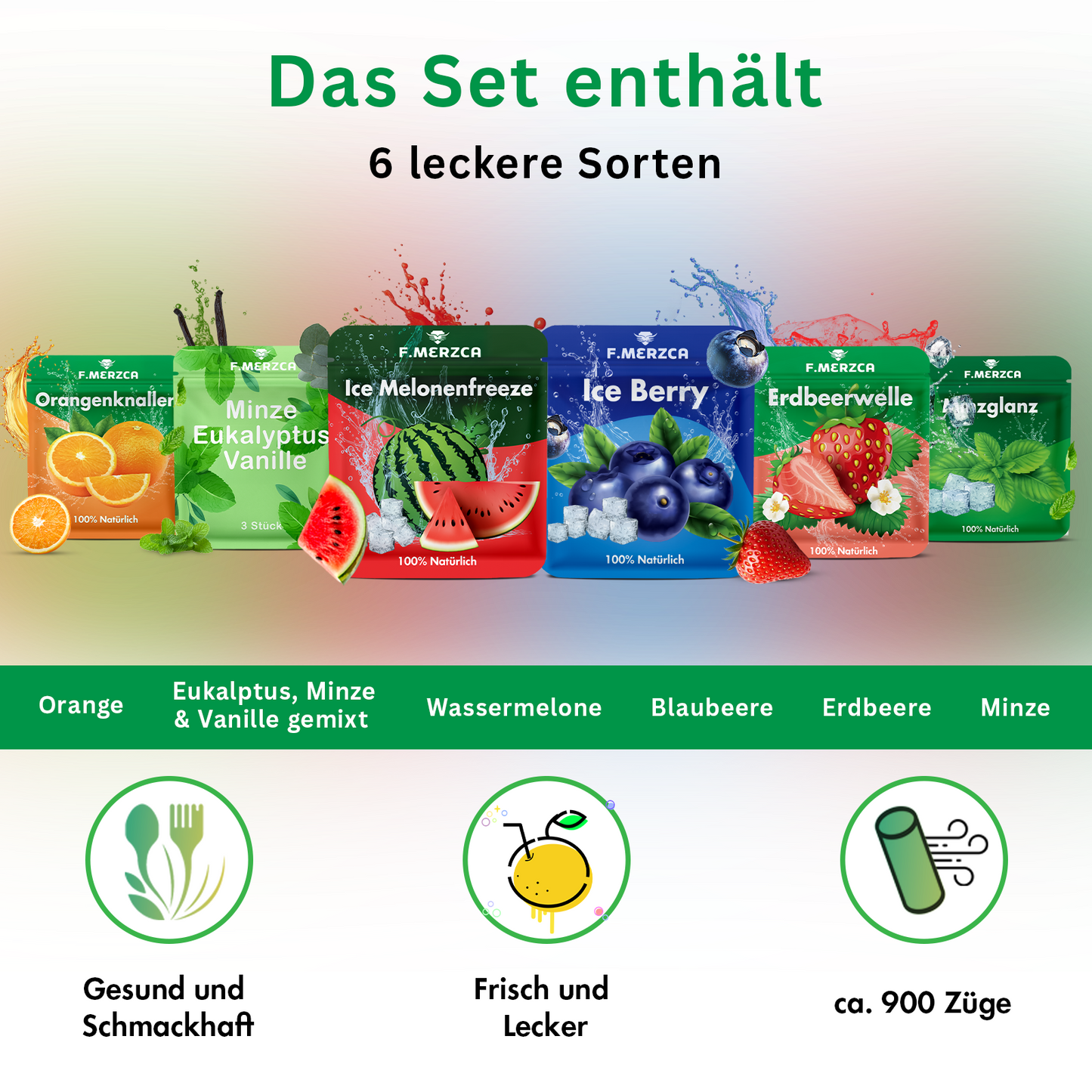 Geschmacksfilter Probetest Fresh-Set - 6 verschiedene leckere Geschmäcker zum testen