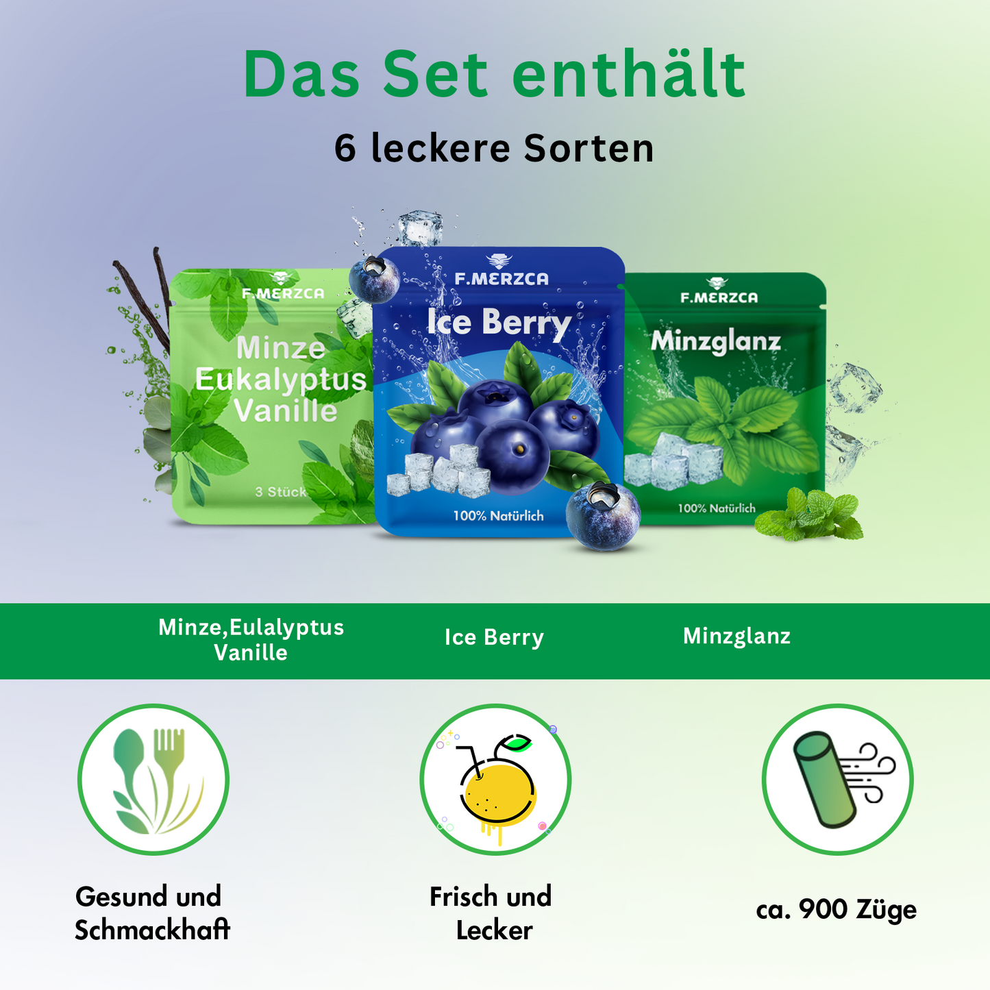 Geschmacksfilter Probetest Fresh-Set - 3 verschiedene leckere Geschmäcker zum testen