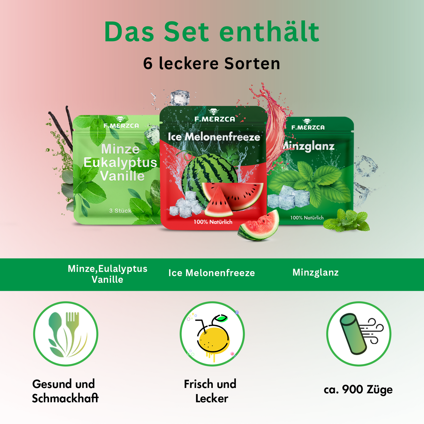 Geschmacksfilter Probetest Aroma-Set – 3 verschiedene leckere Geschmäcker zum testen
