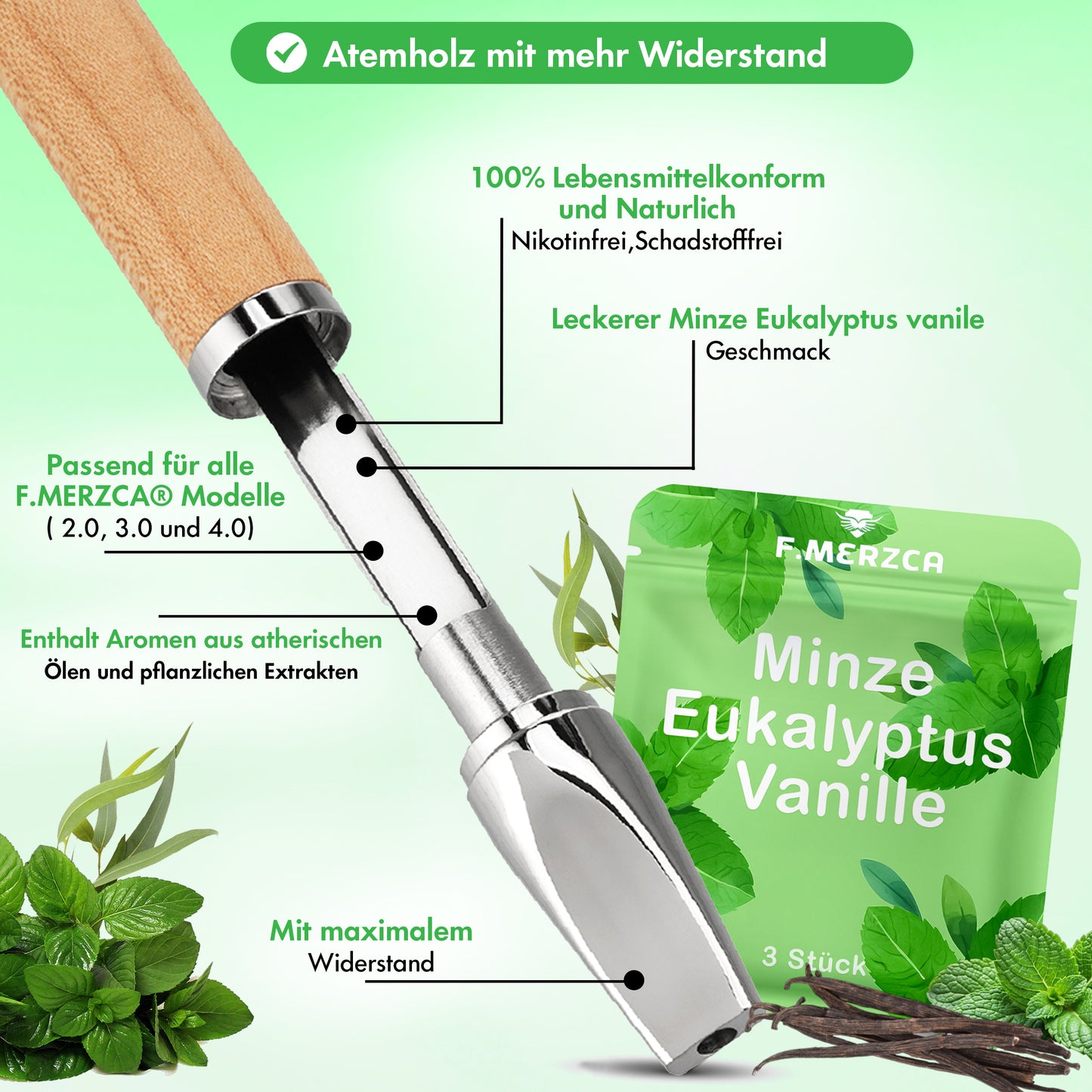 Geschmacksfilter Minze, Eukalyptus und Vanille 9er-Set