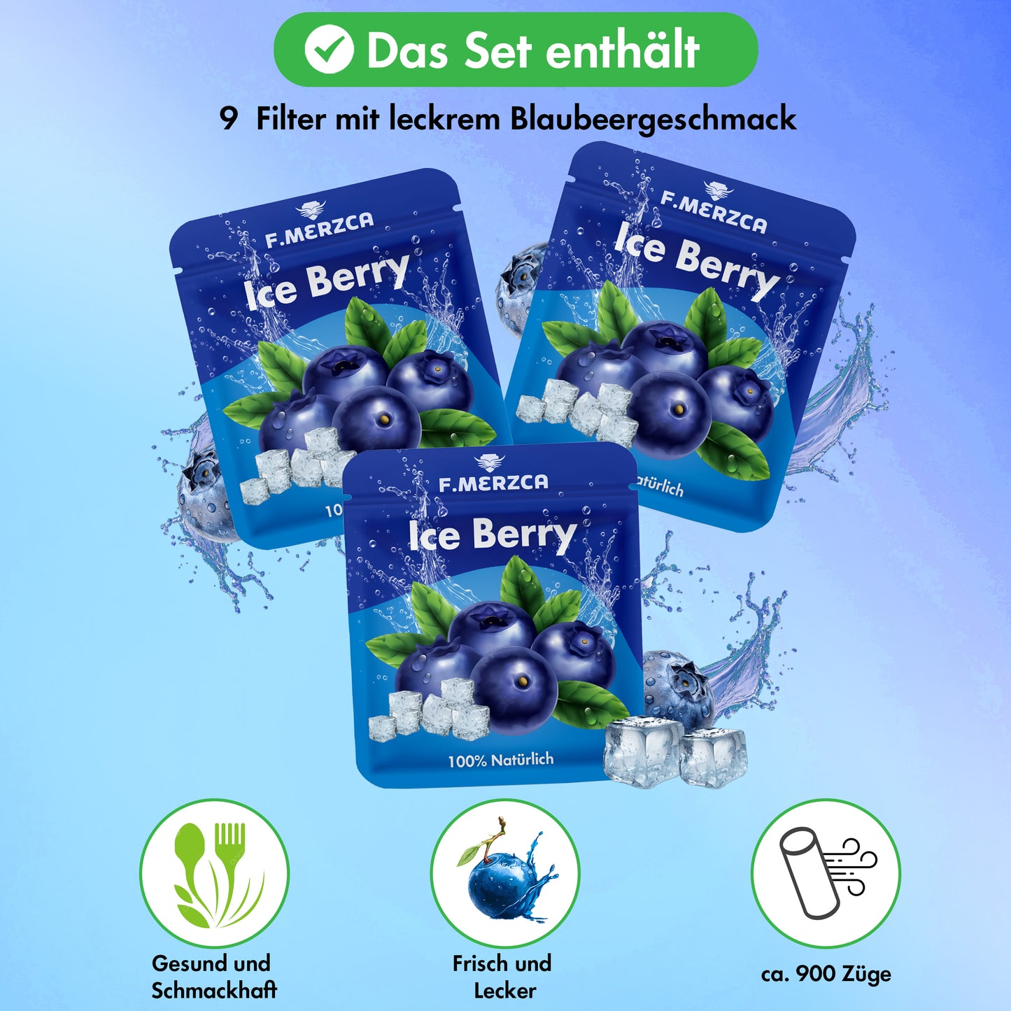 Geschmacksfilter Eis Blaubeere 9er-Set