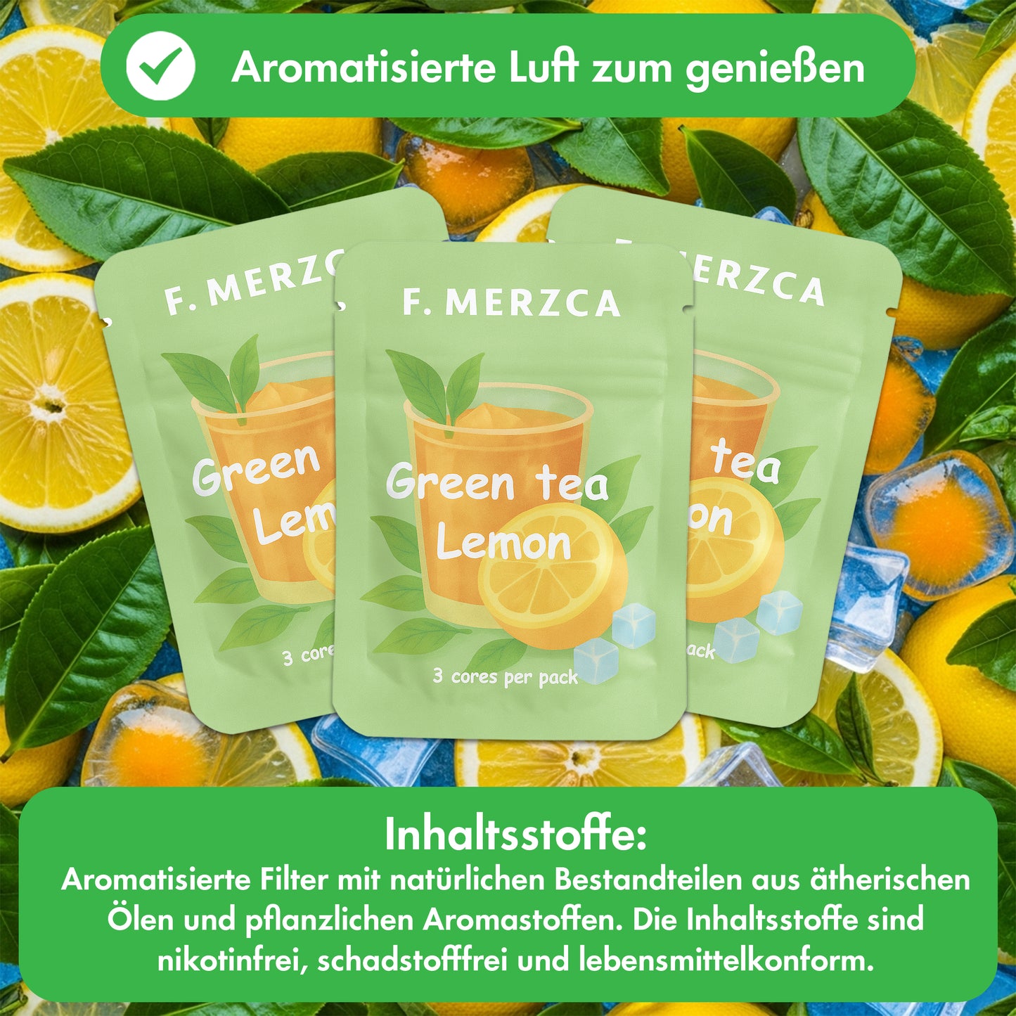 Geschmacksfilter Grüner Tee und Zitrone 9er-Set