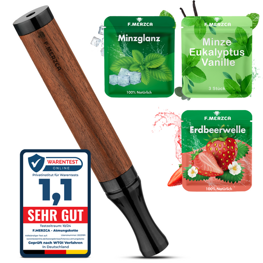 Rauchentwöhnung Atemholz 3.0 mit 9 Filtern mit leckerem Minze, Erdbeere und Eukalyptus Mix Geschmack