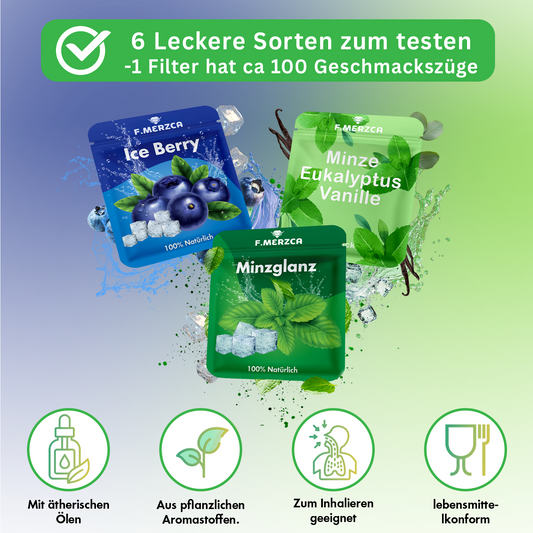 Geschmacksfilter Probetest  Fresh-Set - 3 verschiedene leckere Geschmäcker zum testen