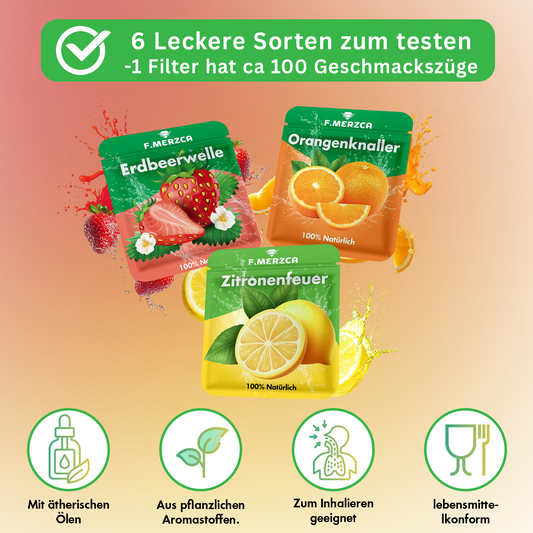 Geschmacksfilter Probetest  Sweet-Set  –  3 verschiedene leckere Geschmäcker zum testen