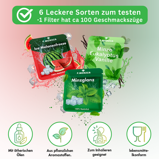 Geschmacksfilter Probetest  Aroma-Set  –  3 verschiedene leckere Geschmäcker zum testen