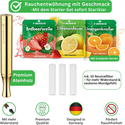 Rauchentwöhnung Atemholz 3.0 mit 9 Filtern mit Erdbeere, Orange und Zitronen Geschmack