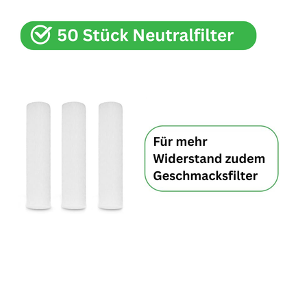 50 Stück Neutralfilter ohne Geschmack für mehr Widerstand zudem Geschmacksfilter