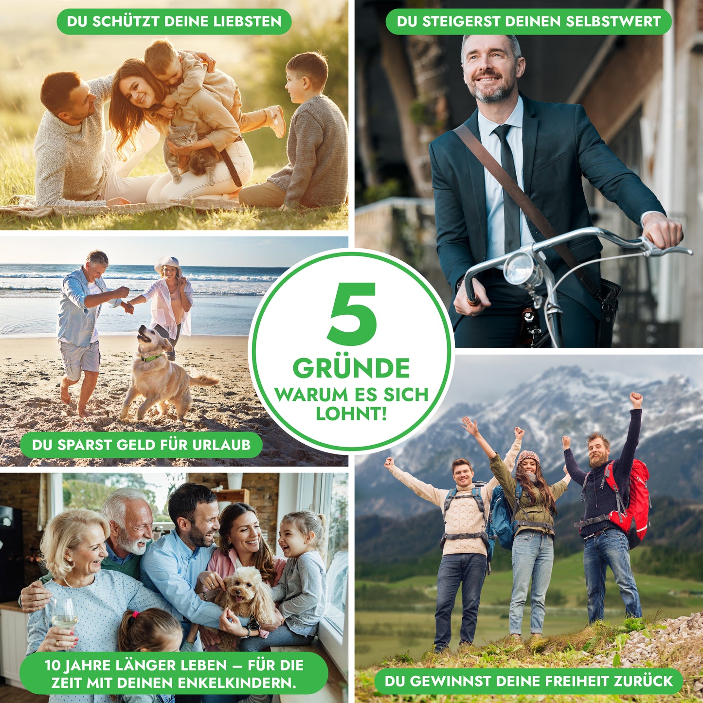 Atemkette Rauchentwöhnung mit 9 Filtern im Minze, Wassermelonen und Eukalyptus Geschmack