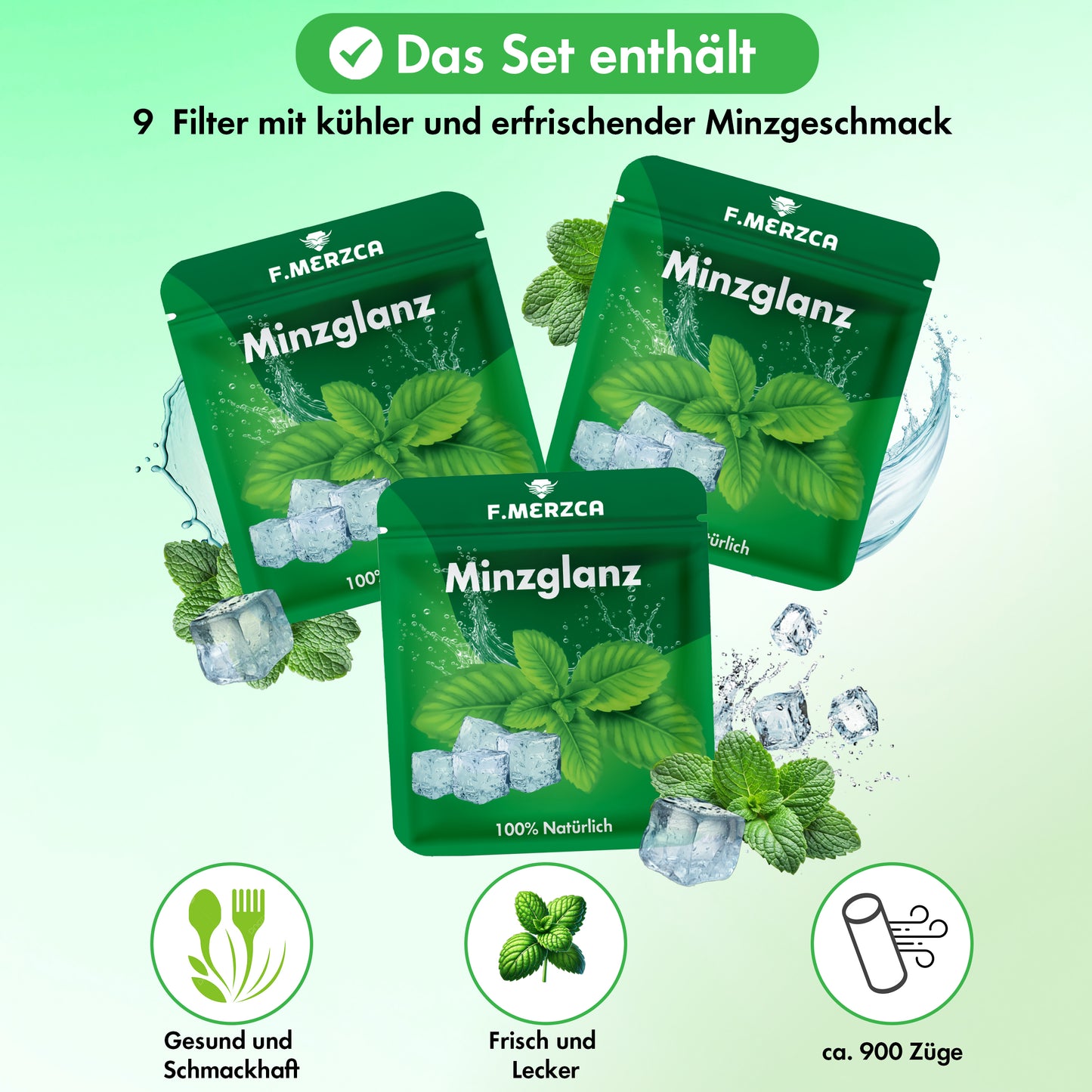 Geschmacksfilter Minze 9er-Set mit Widerstand und Geschmack