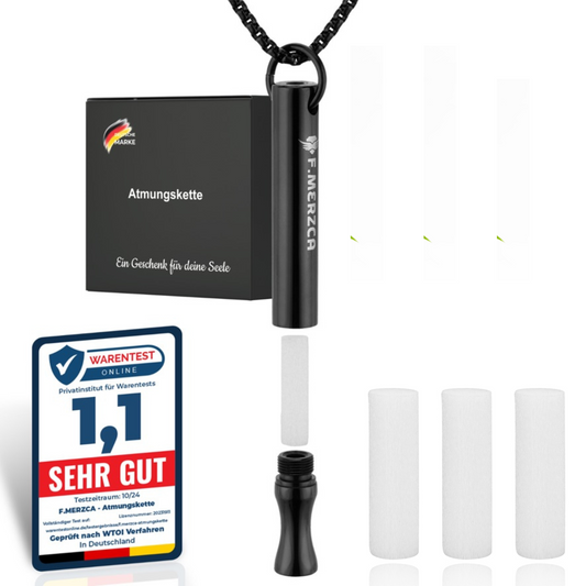 Rauchentwöhnung Atemkette 2.0 mit 15 kostenlosen Filtern - Schwarz Edelstahl