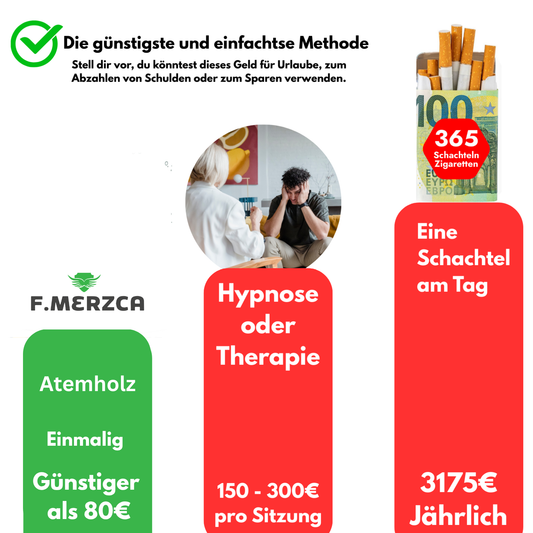 Rauchentwöhnung Atemholz 4.0 mit 9 Filtern im leckerem Eis Blaubeere, Erdbeere und Eukalyptus Mix Geschmack